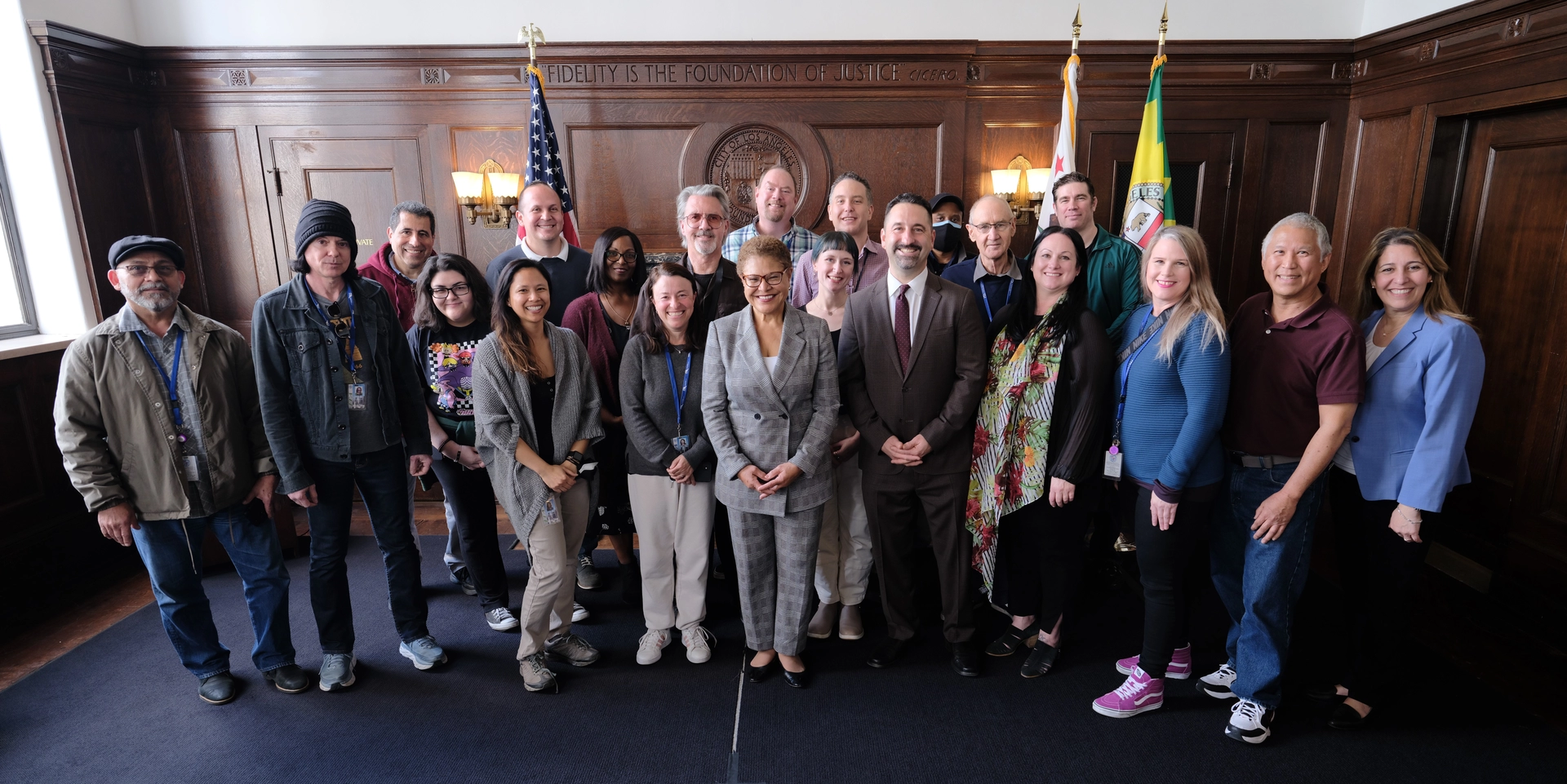 Mayor Bass with LA CityView 35 staff