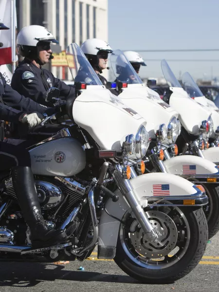 LAPD police on motorcycles
